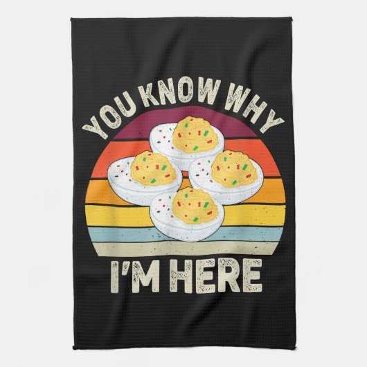 Funny Erntedank Deviled Eggs Sie wissen, warum ich Geschirrtuch (Vertikal)