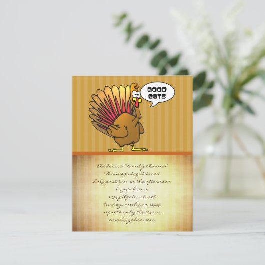 Funny Erntedank Dinner Einladung (Stehend Vorderseite)