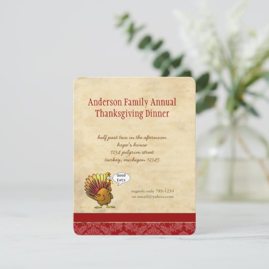 Funny Erntedank Dinner Einladung (Stehend Vorderseite)