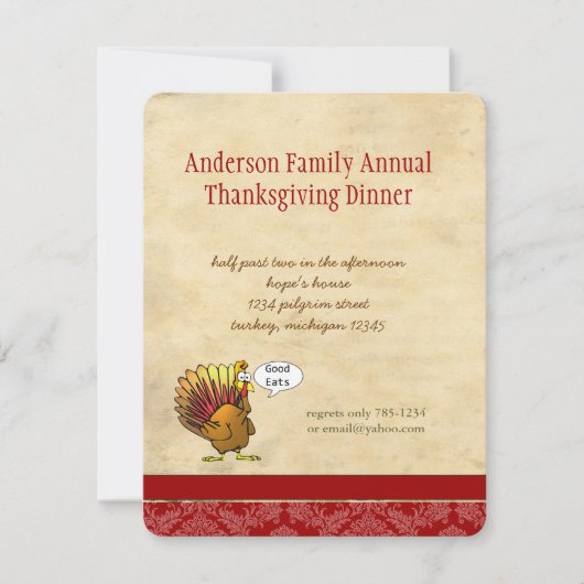 Funny Erntedank Dinner Einladung (Vorderseite)