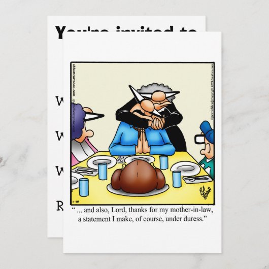 Funny Erntedank Dinner Einladung (Vorne/Hinten)