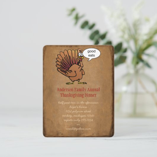 Funny Erntedank Dinner Einladung (Stehend Vorderseite)