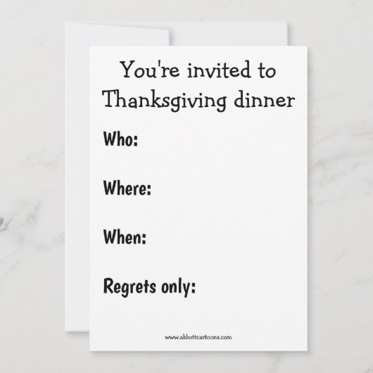 Funny Erntedank Dinner Einladung (Rückseite)