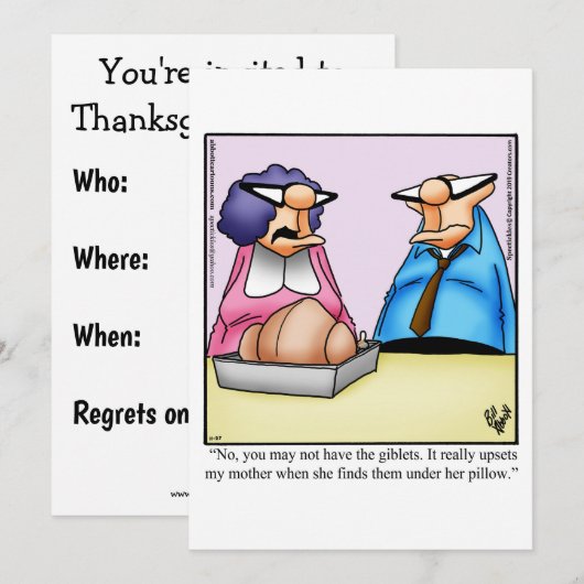 Funny Erntedank Dinner Einladung (Vorne/Hinten)