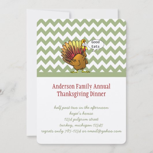 Funny Erntedank Dinner Einladung (Vorderseite)