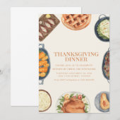 Funny Erntedank Dinner Party Einladung (Vorne/Hinten)