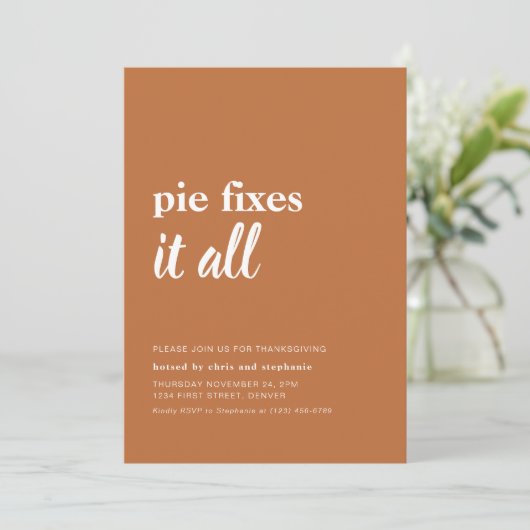 Funny Erntedank Dinner Party Einladung (Stehend Vorderseite)