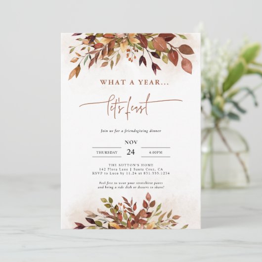 Funny Erntedank Einladung Freundliches Dinner (Stehend Vorderseite)