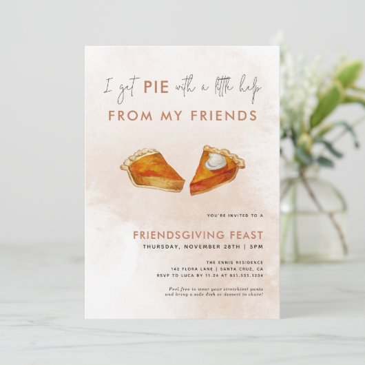 Funny Erntedank Einladung Freundliches Dinner (Stehend Vorderseite)