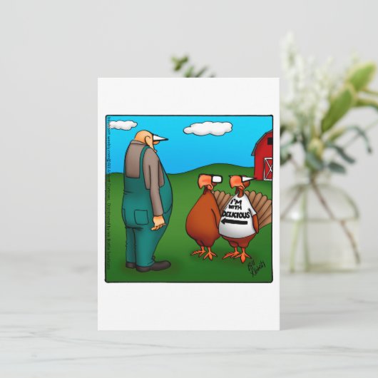 Funny Erntedank Einladung "Ich bin mit Köstlich" (Stehend Vorderseite)