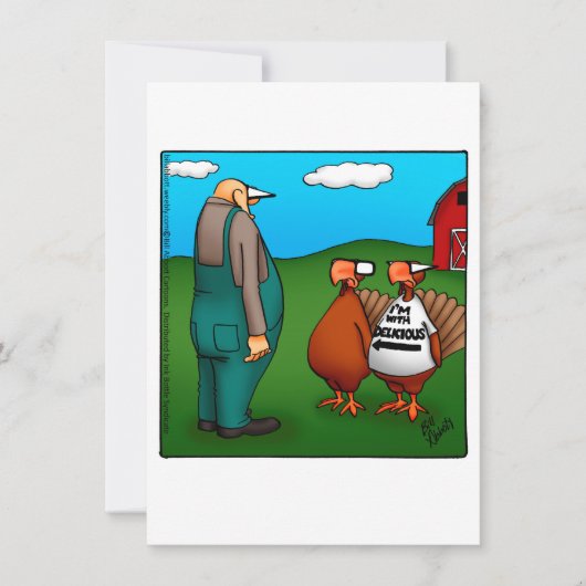 Funny Erntedank Einladung "Ich bin mit Köstlich" (Vorderseite)