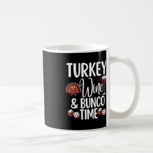 Funny Erntedank Fall Spaß Türkei Wein und Bunc Kaffeetasse (Rechts)