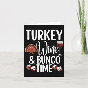 Funny Erntedank Fall Spaß Türkei Wein und Bunc Karte