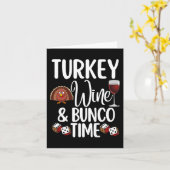Funny Erntedank Fall Spaß Türkei Wein und Bunc Karte (Gelbe Blume)