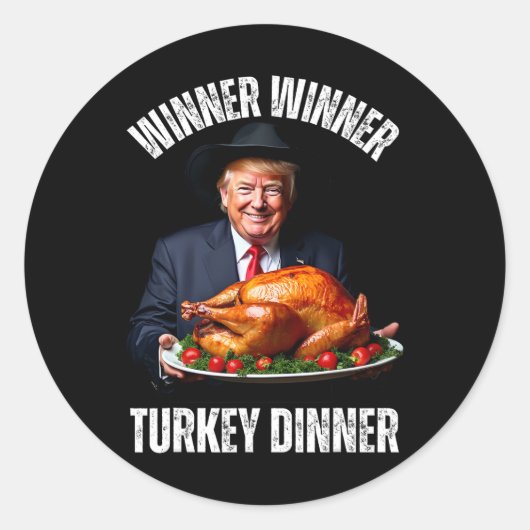 Funny Erntedank Familie Trump Gewinner Turk Runder Aufkleber (Vorderseite)