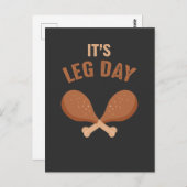 Funny Erntedank Fitness Sportler Leg Day Postkarte (Vorne/Hinten)