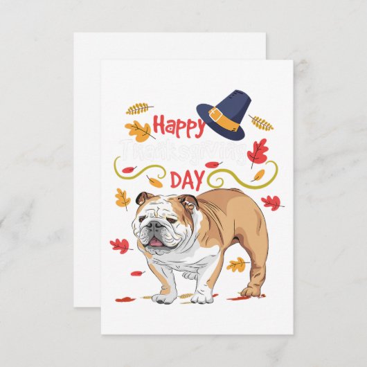 Funny Erntedank Geschenke für English Bulldog RSVP Karte (Vorne/Hinten)