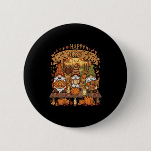 Funny Erntedank Gnome Squad mit festlichem Herbst Button