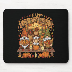 Funny Erntedank Gnome Squad mit festlichem Herbst Mousepad