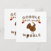 Funny Erntedank - GOBBLE BIS SIE WOLL VINTAG Einladung (Vorne/Hinten)