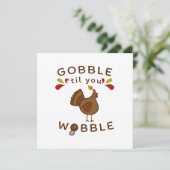 Funny Erntedank - GOBBLE BIS SIE WOLL VINTAG Einladung (Stehend Vorderseite)