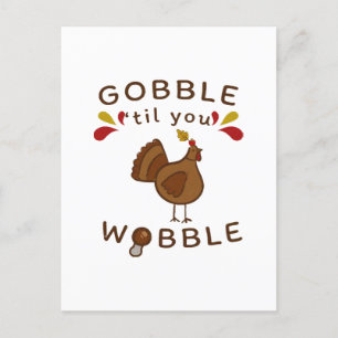 Funny Erntedank - GOBBLE BIS SIE WOLL VINTAG Postkarte