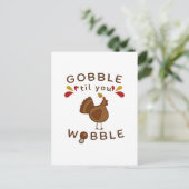 Funny Erntedank - GOBBLE BIS SIE WOLL VINTAG Postkarte (Stehend Vorderseite)