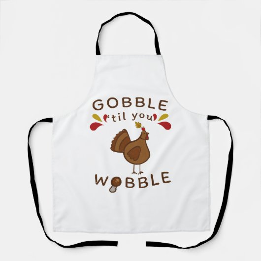 Funny Erntedank - GOBBLE BIS SIE WOLL VINTAG Schürze (Vorderseite)
