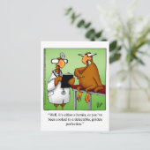 Funny Erntedank "Golden Perfection" Postkarte (Stehend Vorderseite)