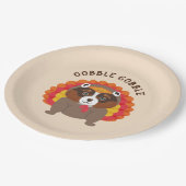 Funny Erntedank Hund Party Teller (Schrägansicht)