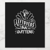 Funny Erntedank Leftovers sind für Quitters Turk Weinetikett (Einzelnes Label)