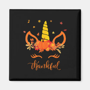 Funny Erntedank Niedlich Unicorn Türkei Gesicht Gi Magnet