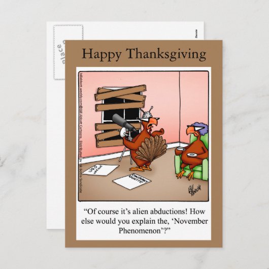 Funny Erntedank "November Phänomenon" Postkarte (Vorne/Hinten)