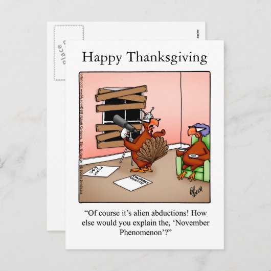 Funny Erntedank "November Phänomenon" Postkarte (Vorne/Hinten)