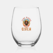 Funny Erntedank Null Plucks gegeben Türkei Holida Weinglas Ohne Stiel (Vorderseite)