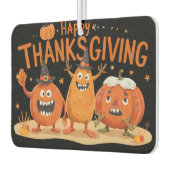 Funny Erntedank Pumpkins in Hexenhats Cartoon Autolufterfrischer (Links)