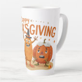 Funny Erntedank Pumpkins in Hexenhats Cartoon Milchtasse (Rechte Ecke)