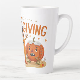 Funny Erntedank Pumpkins in Hexenhats Cartoon Milchtasse