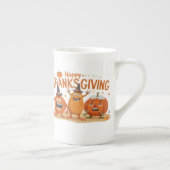 Funny Erntedank Pumpkins in Hexenhats Cartoon Porzellantasse (Rechts)