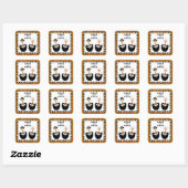 Funny Erntedank Quadratischer Aufkleber (Blatt)