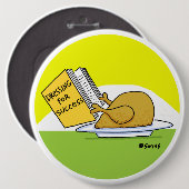 Funny Erntedank Roast Turkey Cartoon Button (Vorne & Hinten)