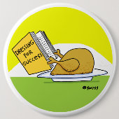 Funny Erntedank Roast Turkey Cartoon Button (Vorderseite)