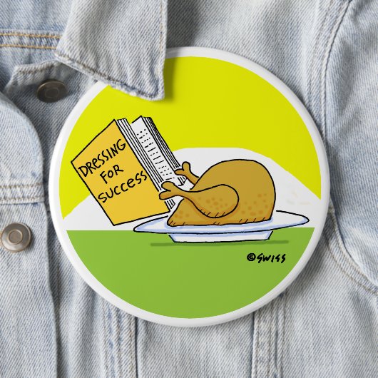 Funny Erntedank Roast Turkey Cartoon Button (Beispiel)