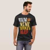 Funny Erntedank Runner - Run Wine Turkey Nickerche T-Shirt (Vorne ganz)