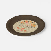 Funny Erntedank Rustikales GEFÜHL BIS SIE WOLLEN Pappteller (Schrägansicht)