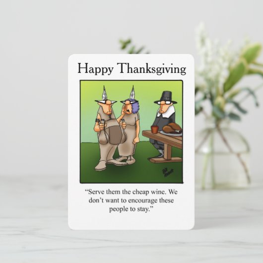 Funny Erntedank Spaß "Cheap Wine" Einladungen (Stehend Vorderseite)