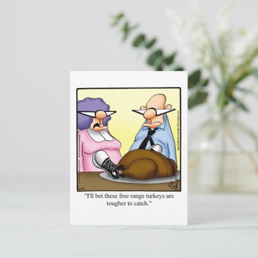 Funny Erntedank Spaß Ferienwohnung Postkarte (Stehend Vorderseite)