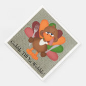 Funny Erntedank Truthahn Dinner Papierservietten (Ecke)