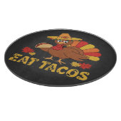 Funny Erntedank Truthahn Essen Tacos Schneidebrett (Ecke)