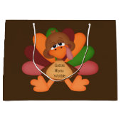 Funny Erntedank Truthahn große Geschenktasche Geschenktüte (Vorderseite)